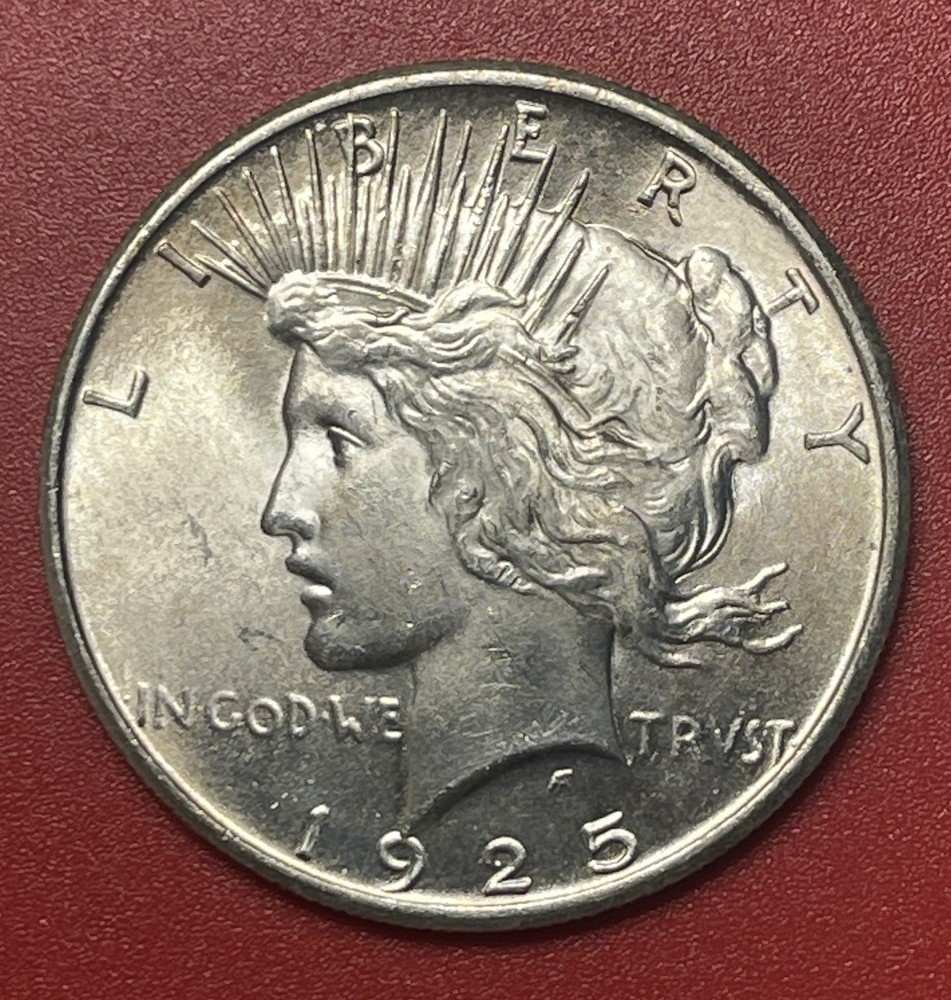 1925 P Peace Silver Dollar, Choice to Gem Uncirculated.