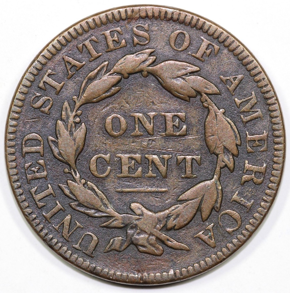 1835 1c N-10 Matron Head Large Cent