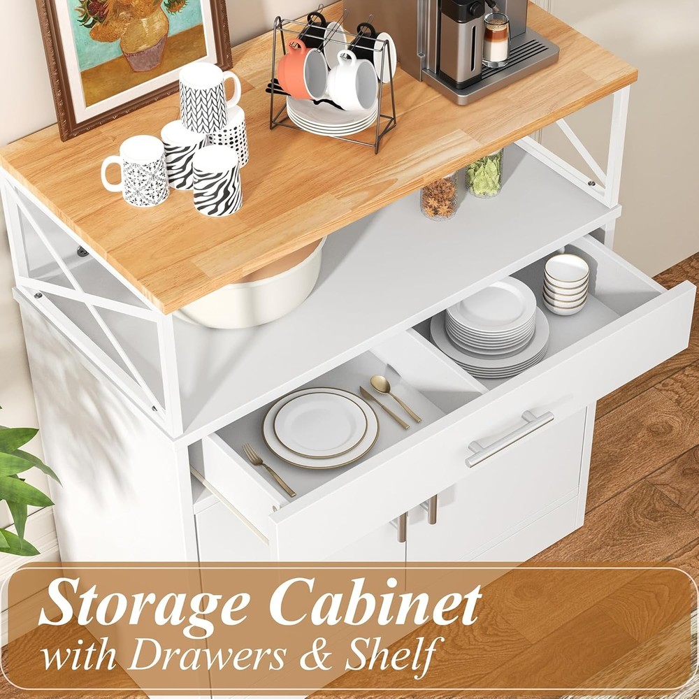 Kitchen Buffet Cabinet Storage W/ Adjustable Shelf Modern Kitchen