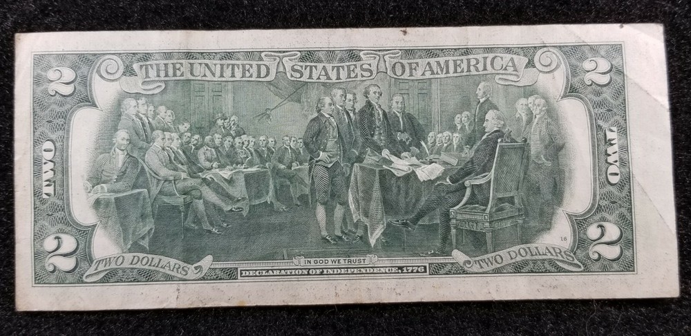 1976 $2 Shift ERROR 40604489 Neff Treasurer Bicentennial Huge shift error XF40 +