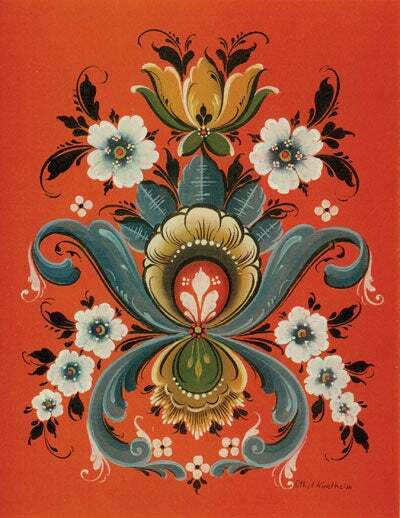 Norway Rosemaling Cards Set, NEW