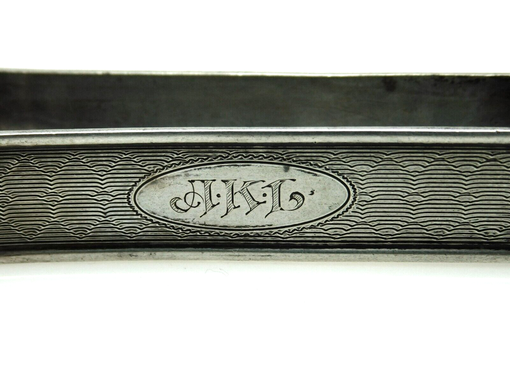 Art Deco Patterned 925 Sterling Silver Long Napkin Ring