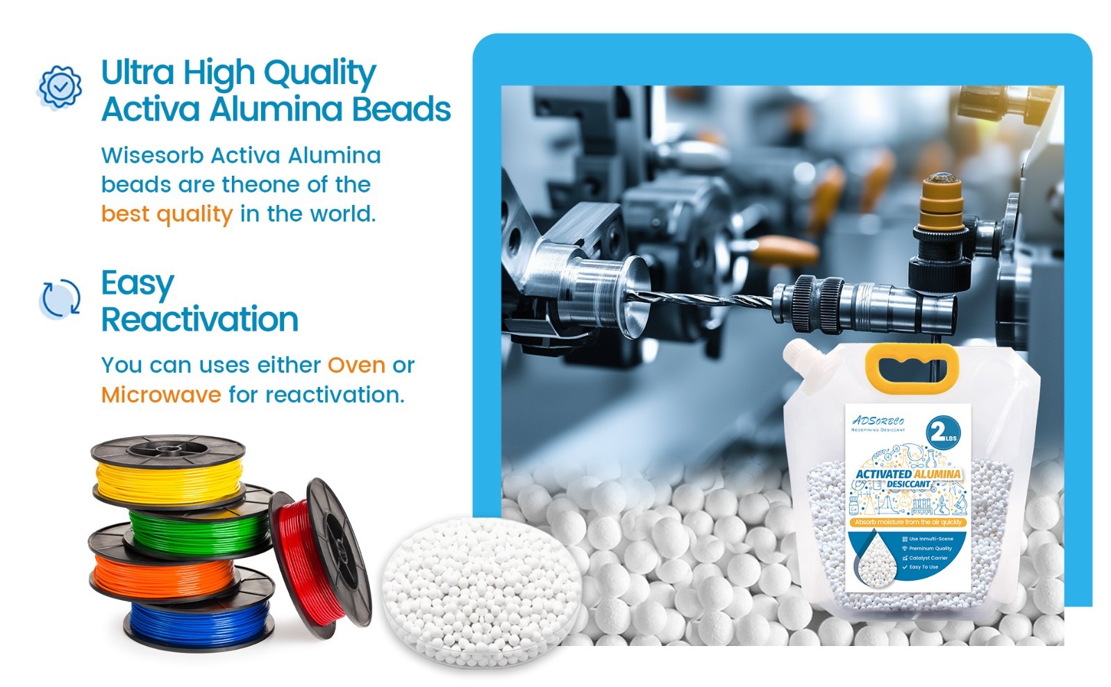 2 LBS Adsorbco Activated Alumina Desiccant
