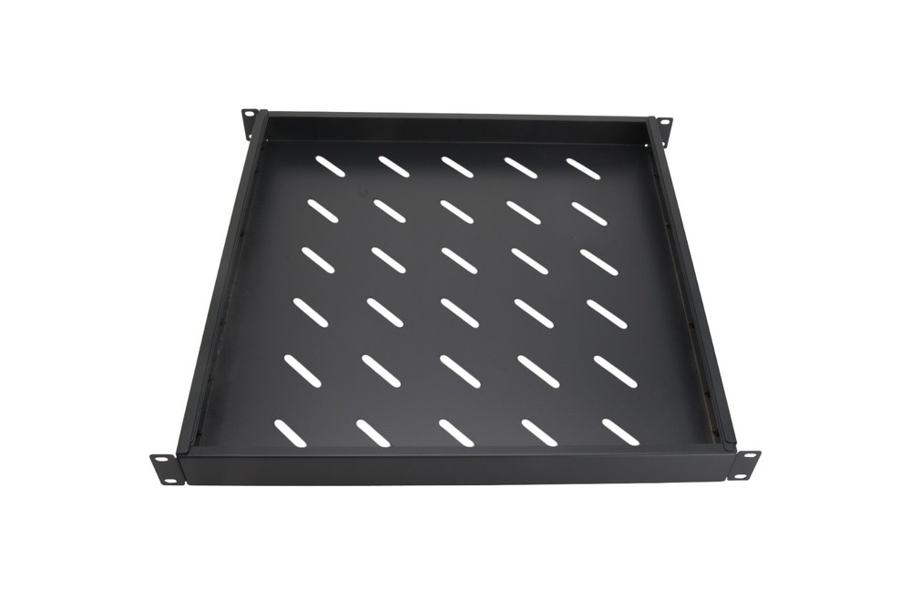 1U Vented Fixed Server Shelf 19" 4 Post Adjustable Rack Mount 18in - 42in Black