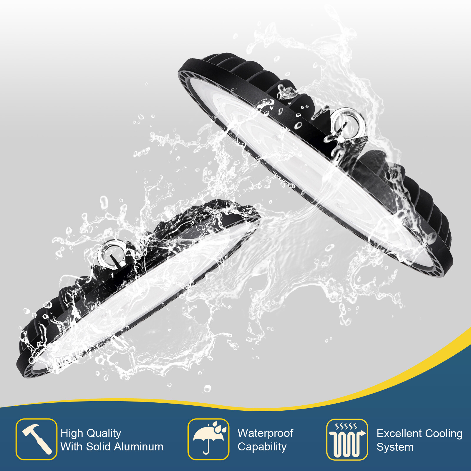 400W UFO LED High Bay Light, UFO Hi Bay Shop Lighting for Warehouse Garage GYM