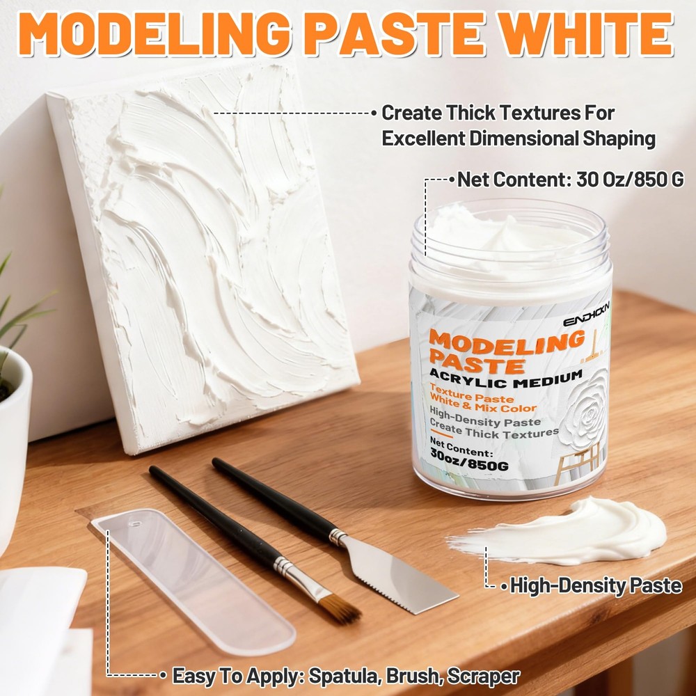 Thick Modeling Paste 30oz / 600ml - Professional High Density Art Texture Pas...