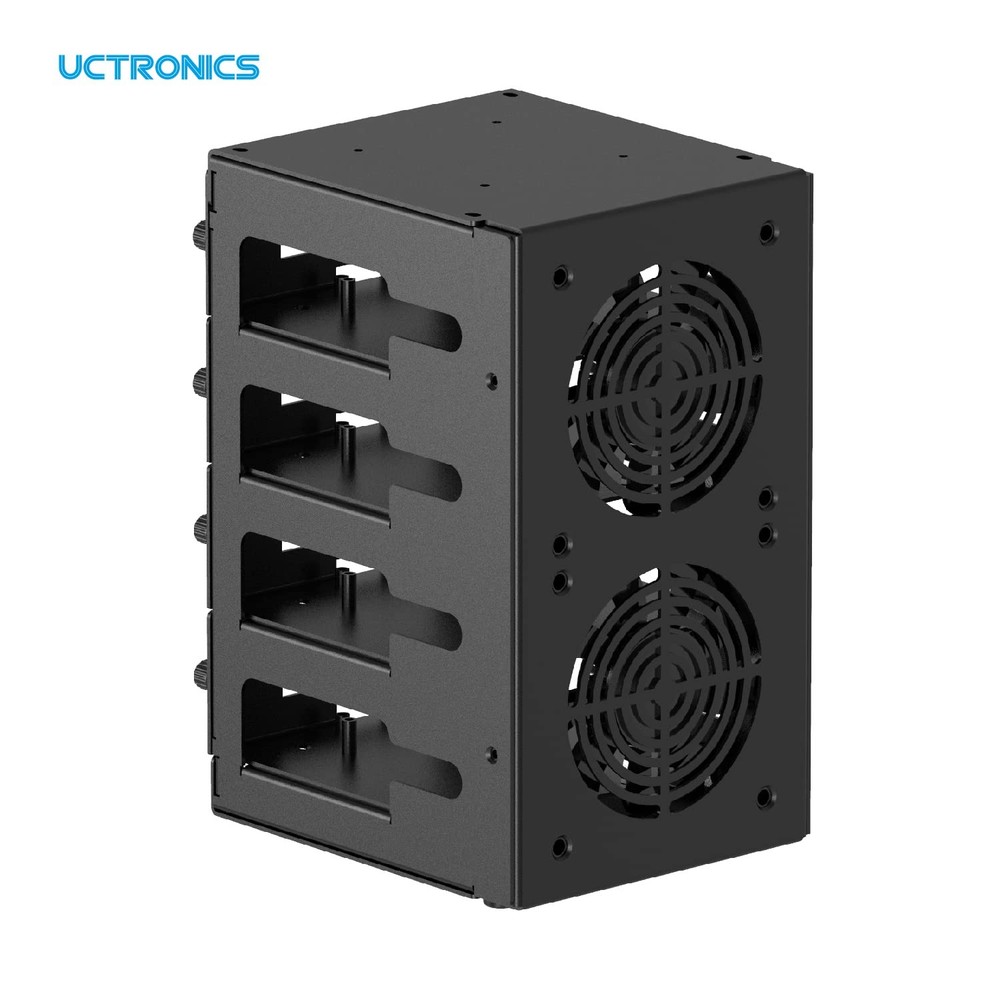 for Raspberry Pi Cluster Case, Desktop Metal Rack Case, 4 Layers with 2 Cooli...