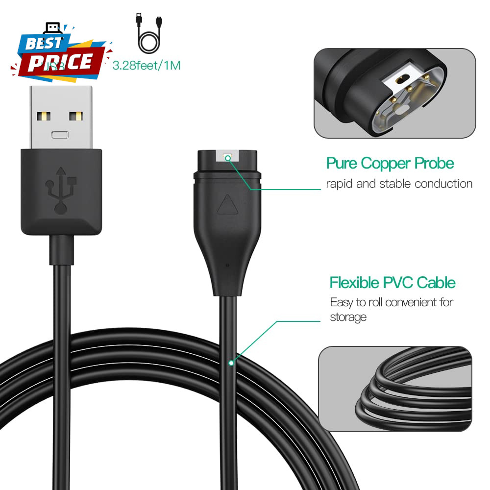 Compatible for Garmin Watch Charger Cable (2 Pack)