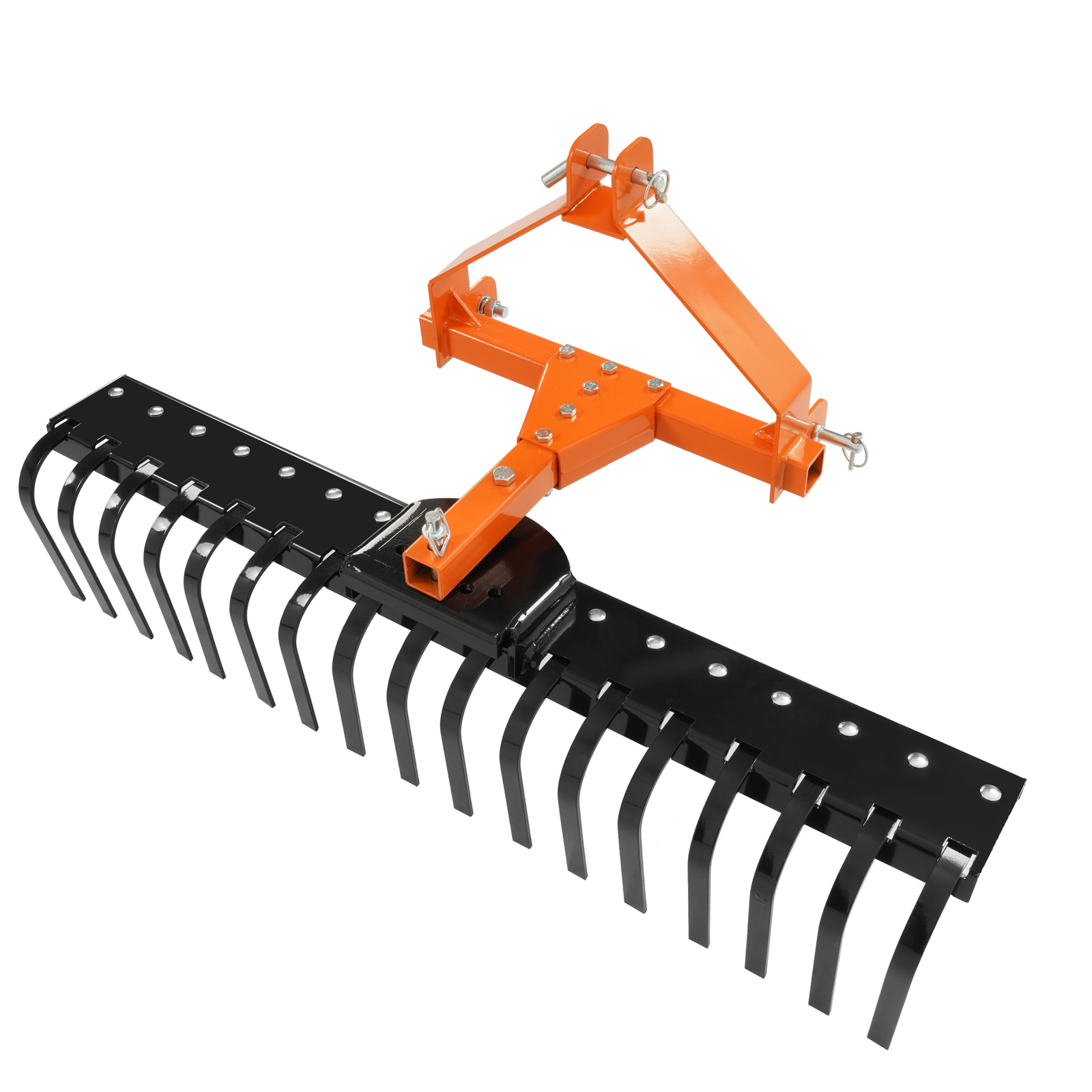 3-Point Landscape Rake 5 FT For Category-0 Tractor Hookup Landscaper Grass Comb
