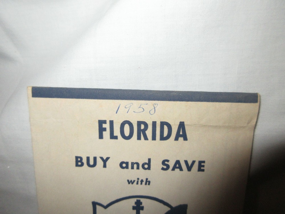 Vtg. 1958 Imperial Refineries Road Map - Florida