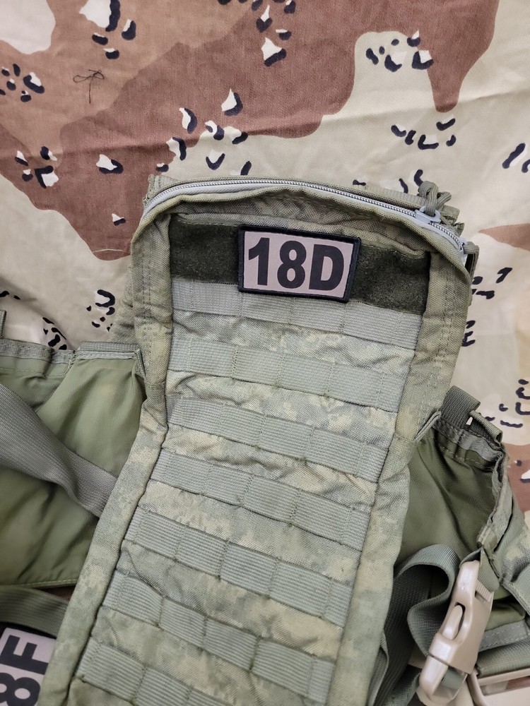 18D MOS TAN Hook Back Hat Bag 2x3 Patch Army Special Forces Medic Sergeant