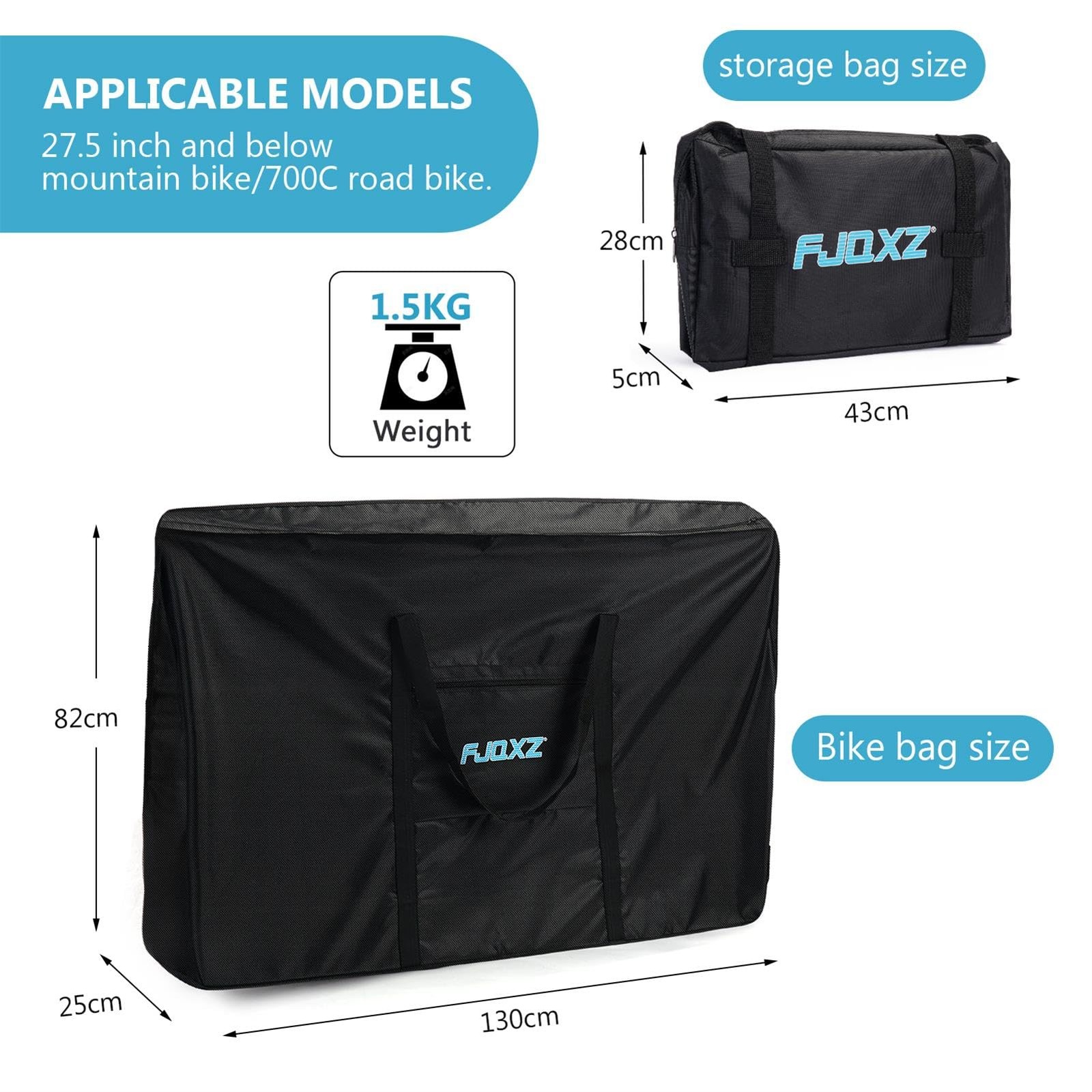 26" Folding Bike Transport Bag 700C Road Bicycle Travel Storage Bag Portable