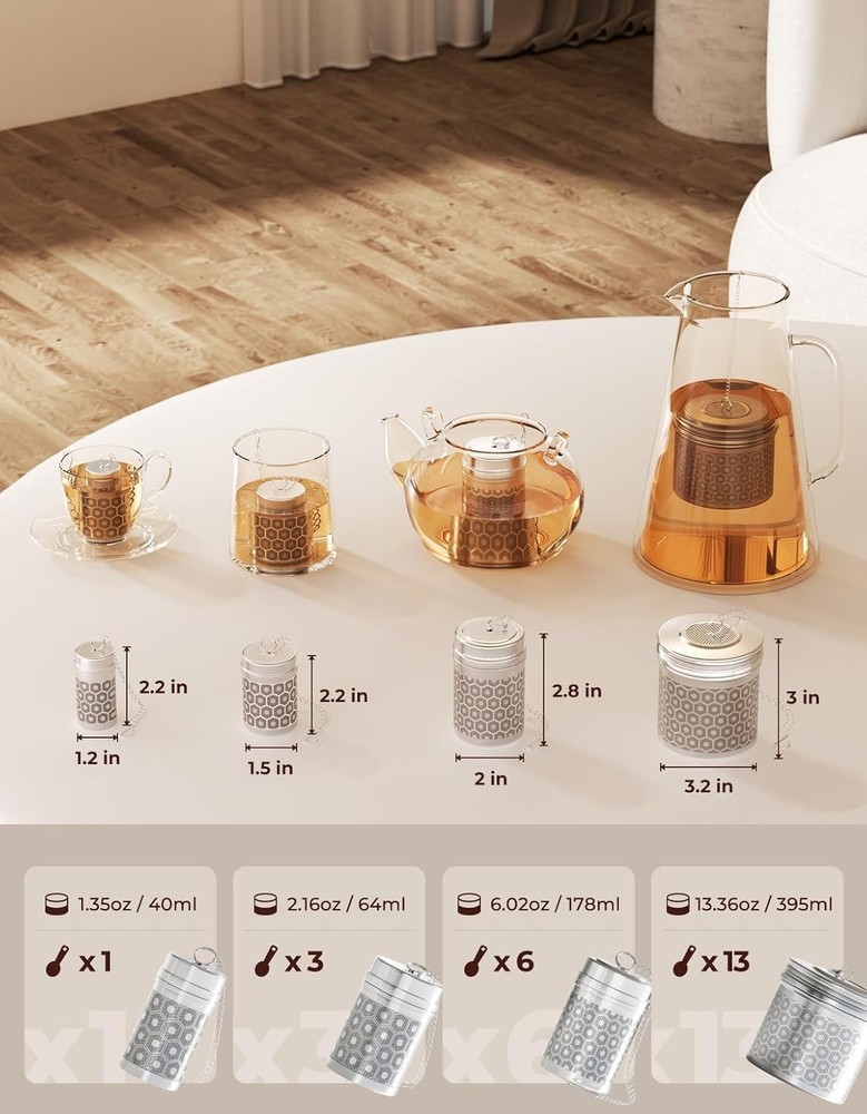 XL Tea Infuser & Spice Strainer Combo - 2 Pack