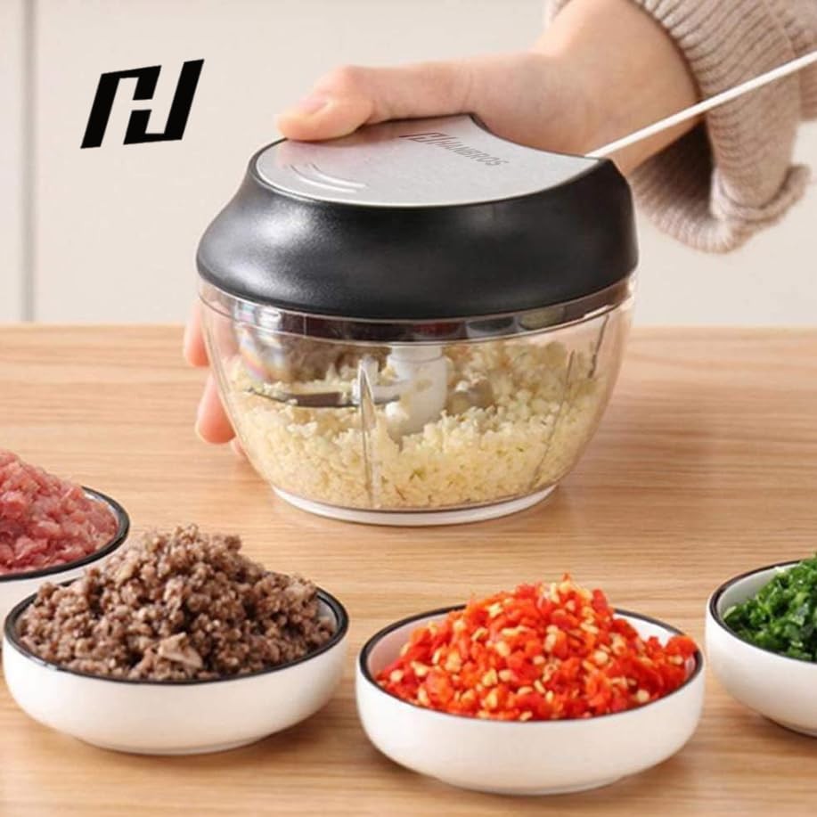 Manual Food Processor Vegetable Chopper, Portable Hand Pull String Garlic Min...