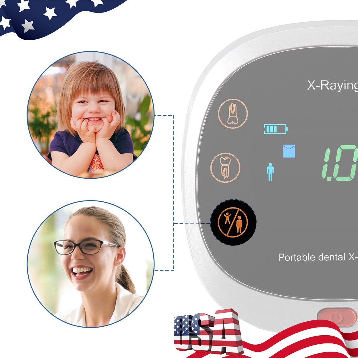 Portable Dental Mobile Digital X Ray Machine High Frequency+Scatter Shield Ring