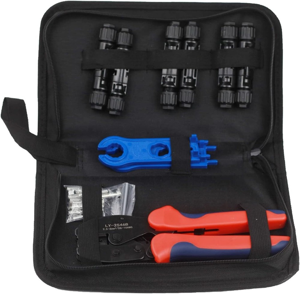 US Solar Panel Terminals Cable Connectors Crimper Crimping Hand Plier Tool Kit