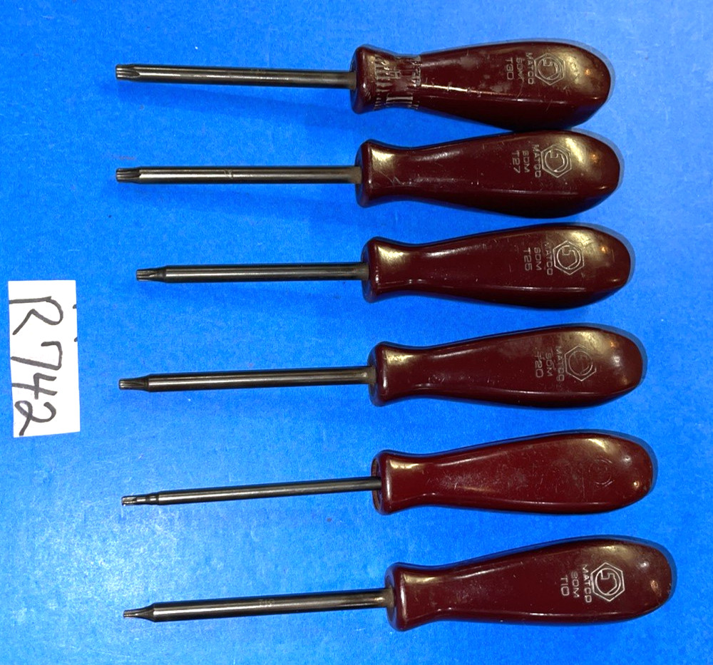 MATCO TOOLS 6 PIECE TORX SCREWDRIVER SET MAROON HANDLES
