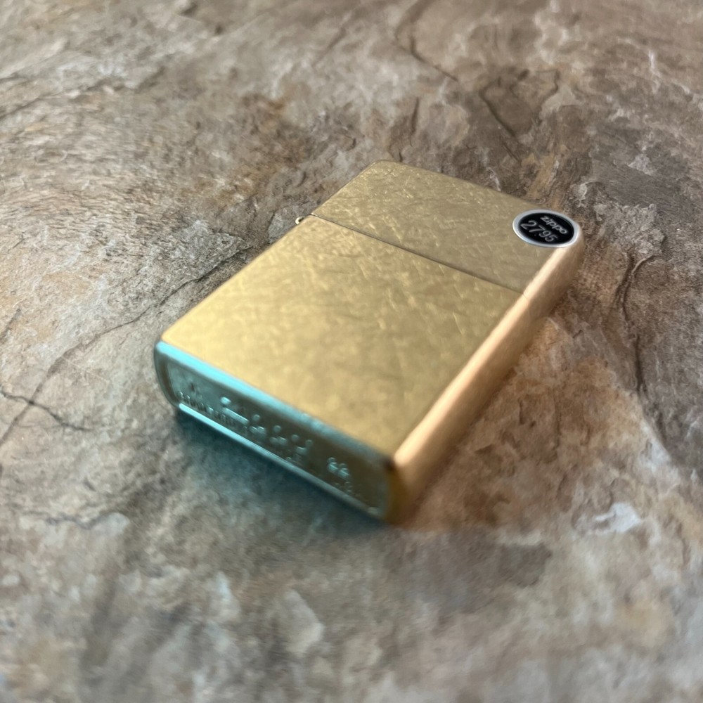 Genuine Zippo Tumbled Brass windproof Lighter CASE ONLY No Insert/Box