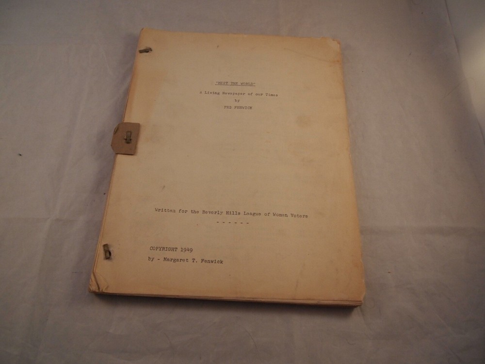 Meet The World 1949 UCLA Play Script With Original Play Program Rare Women's