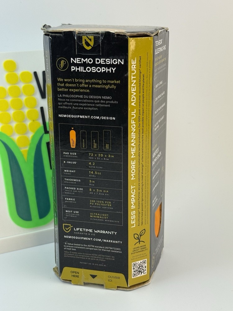 Nemo Tensor Trail Ultralight Insulated Sleeping Pad, Regular Mummy 72x20"