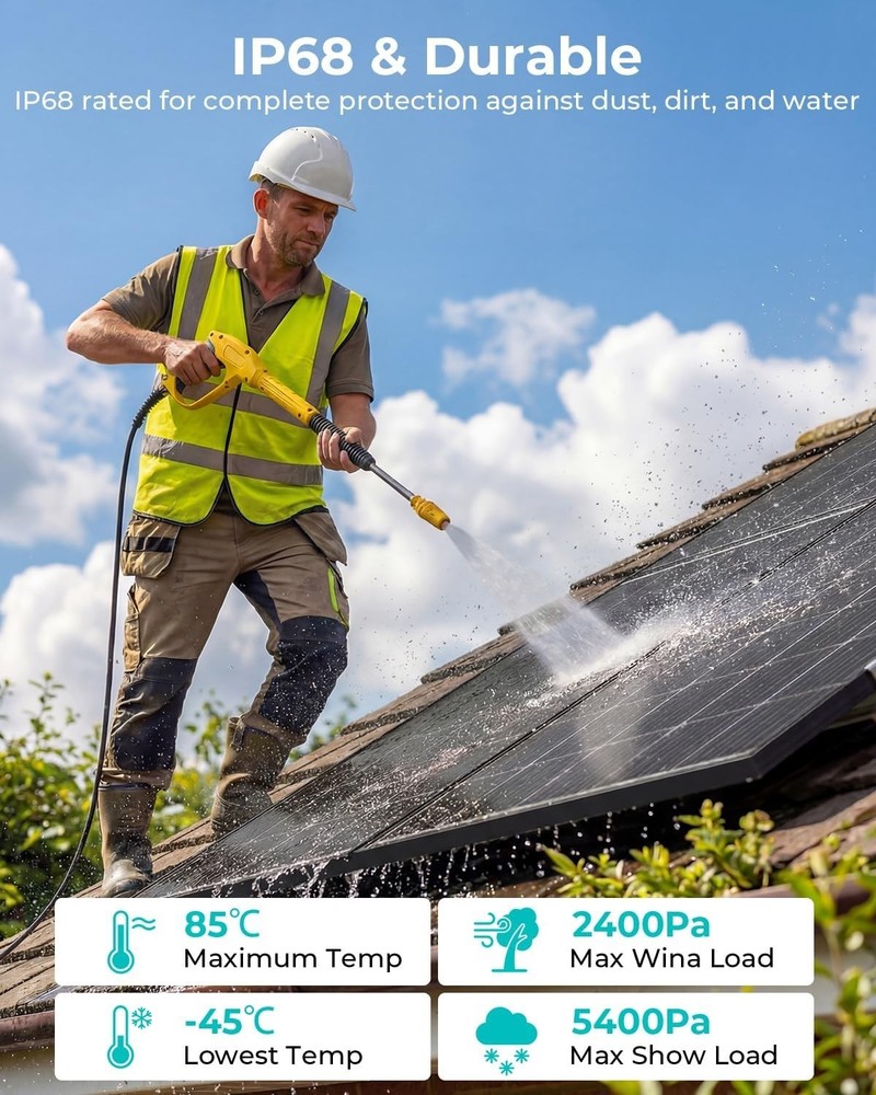 400 watt，2 Pack 200W Solar Panels N-Type 18BB 25.6% Conversion Efficiency for PV