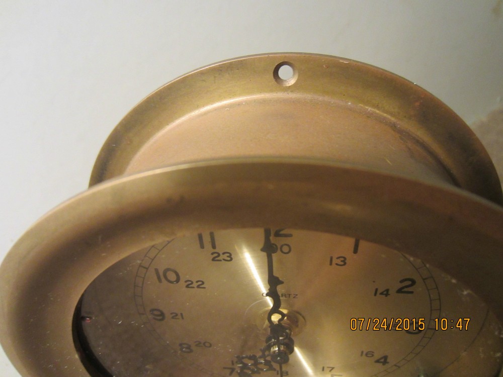 MARITIME, SOLID BRASS, SHIP'S TABLE TOP CLOCK
