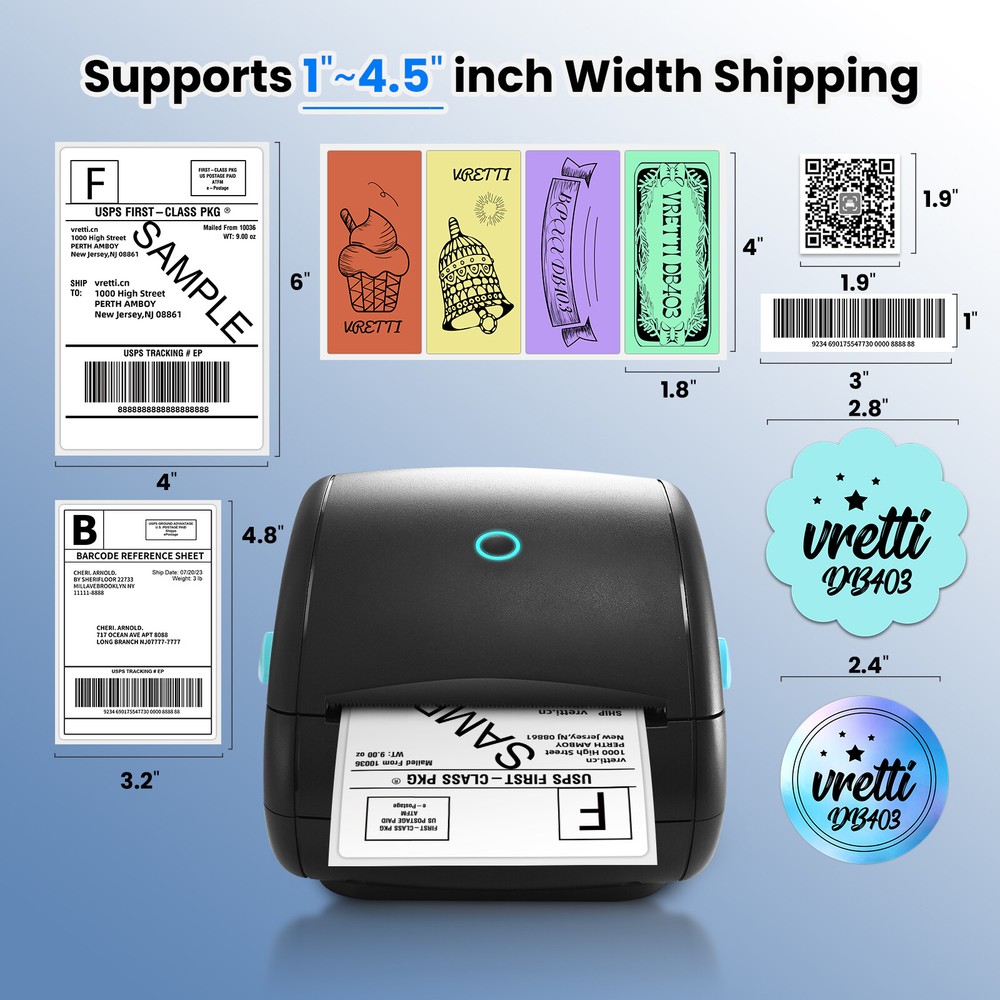 Wireless Bluetooth Thermal Shipping Label Printer 4x6 Label Printer For iPhone
