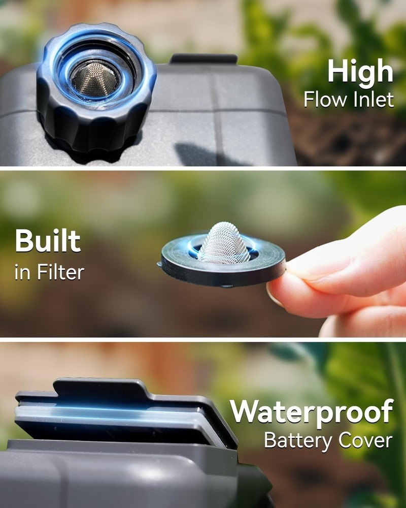 Programmable Garden Hose Sprinkler Timer with Cycle & Soak, Rain Delay