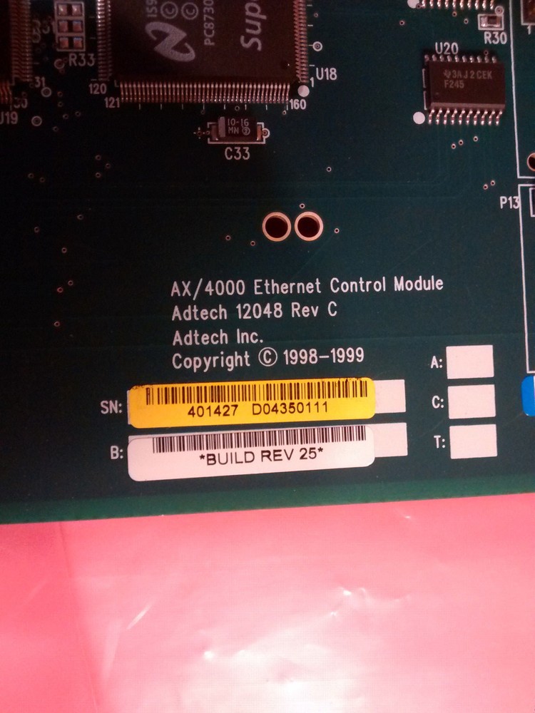 Spirent Adtech AX/4000 401427 Ethernet Control Module for Mainframe Chassis