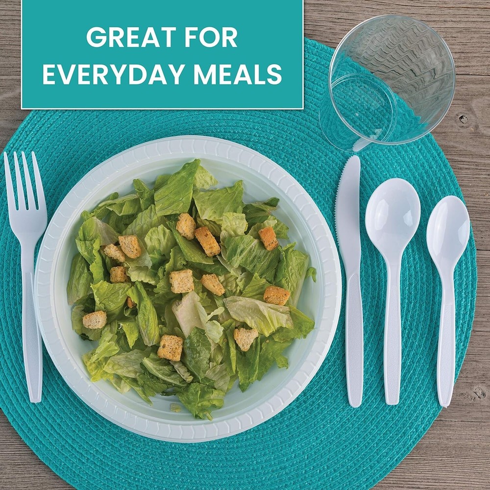 Lightweight 200 Count 9'' Microwave Safe Plastic Plates - Easy Cleanup Solution