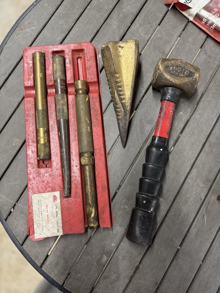 Mac Tools 3pc Brass Punch Set Brass Hammer proto snap on socket set Random