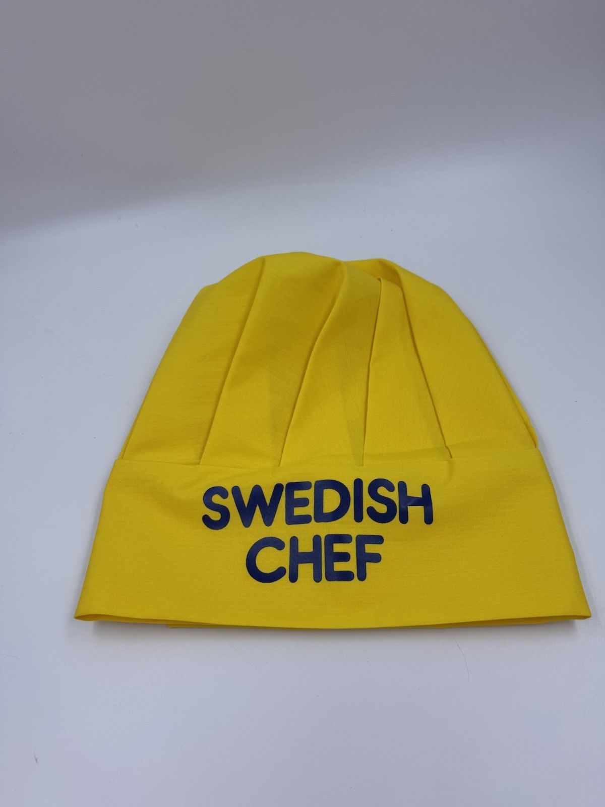 Swedish Chef Yellow Tall Chef Hat Pleated Front Adjustable Back