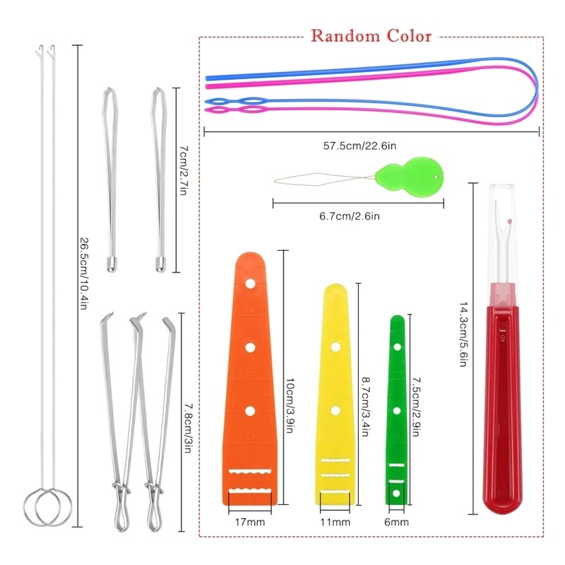 Drawstring Threader Seam Ripper Kit for Fabric Belts Strips Knitting DIY Sewing