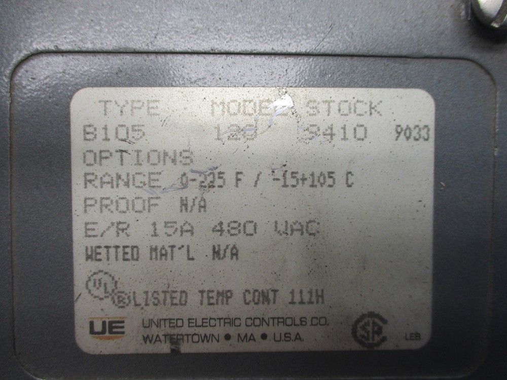 UNITED ELECTRIC B105120 TEMPERATURE CONTROLLER UNMP