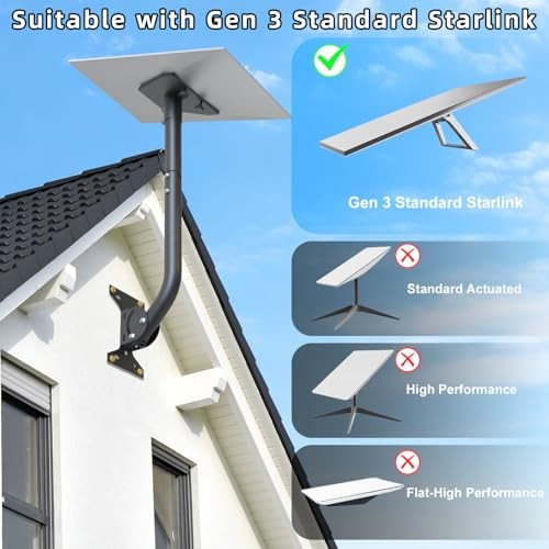 26" Starlink Gen 3 Mount, Alloy Rustproof, Weatherproof, Angle Adjustable,