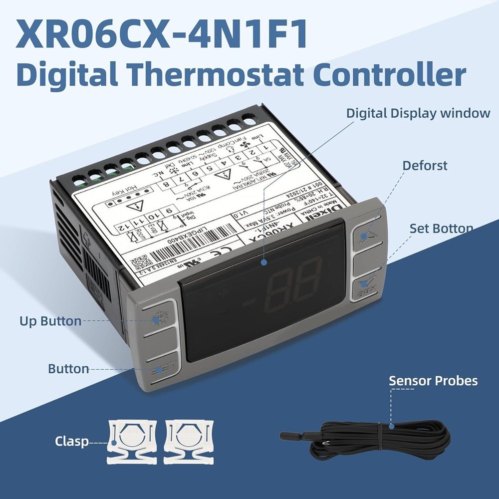 XR06CX-4N1F1 Temperature Controllers, Programmable Digital Thermostat with9682