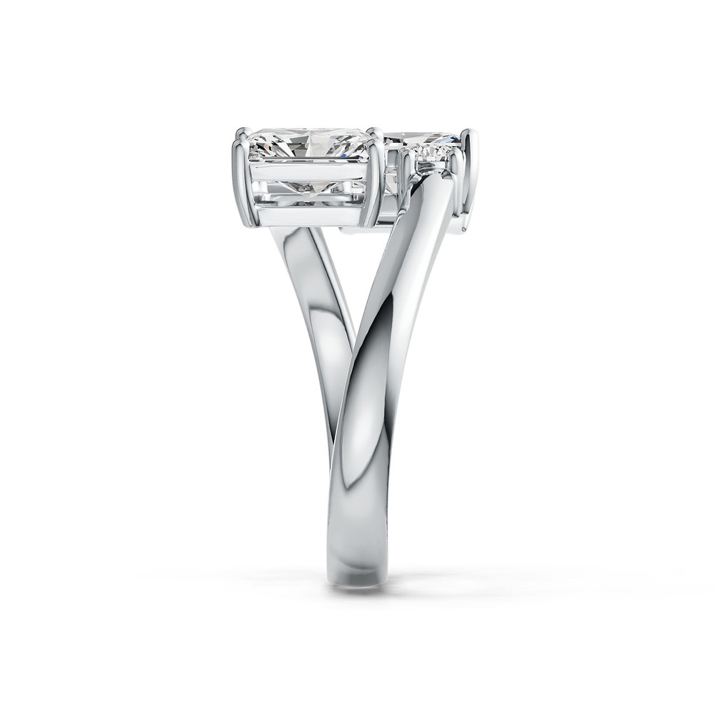 Sterling Silver Semi Mount Ring Setting Emerald OCT 7X5mm Bypass