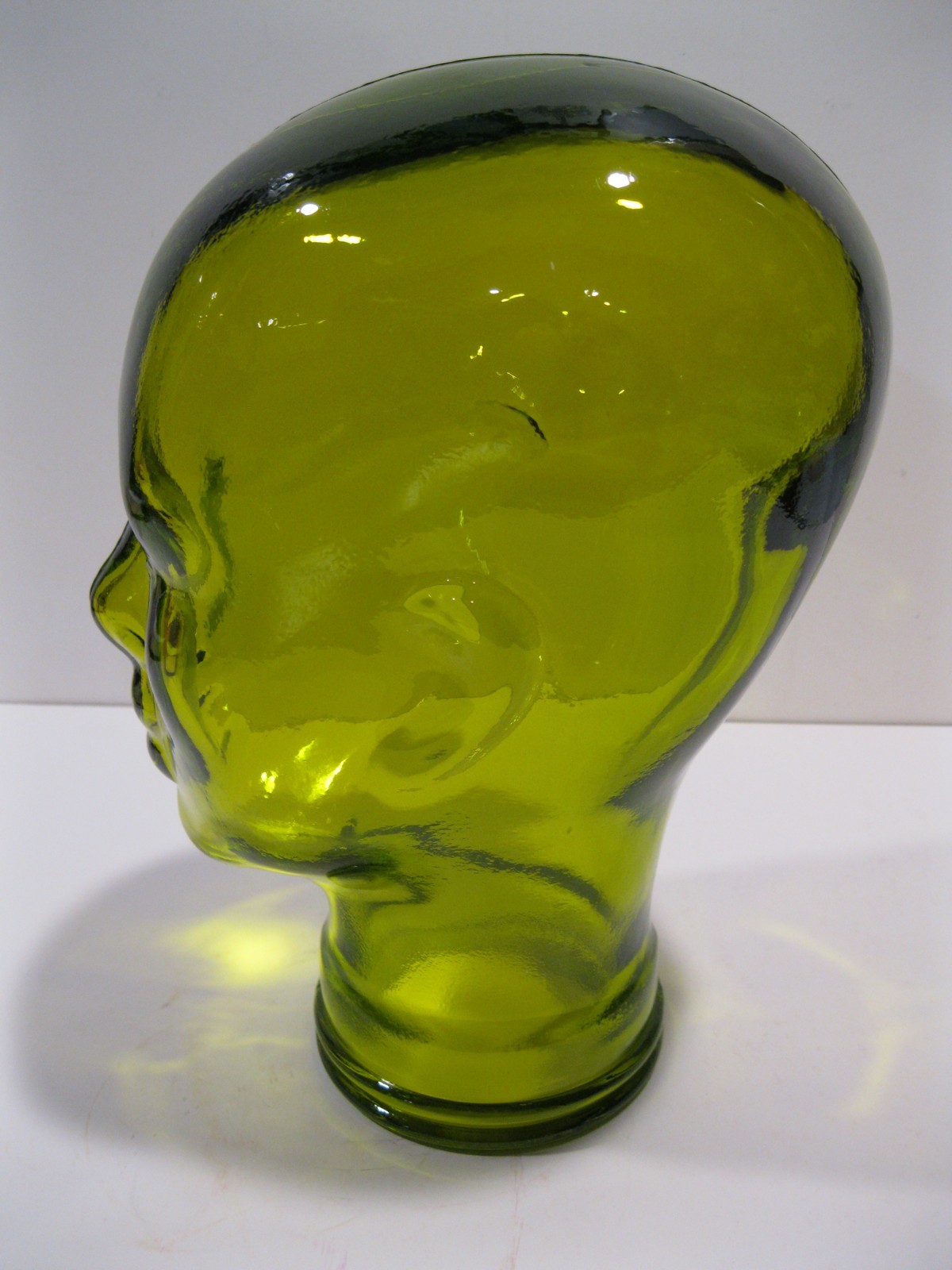 Glass Head YELLOW, Life Size Mannequin Head for Decor, Display Hats Wigs, etc