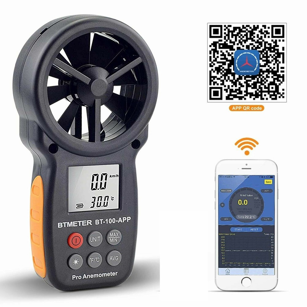 US BTMETER Wind Speed Meter Temperature Altitude Humidity Anemometer Barometer