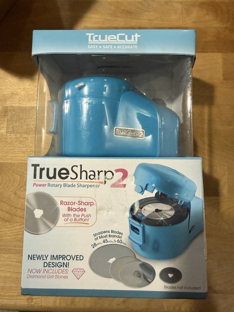 TRUE SHARP 2 High Quality Power Rotary Blade Sharpener Blue True Cut