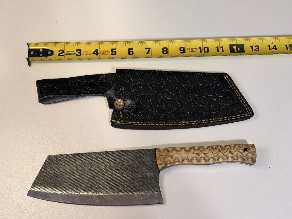 Handcrafted Cleaver Diamond Cut Patterned Blade