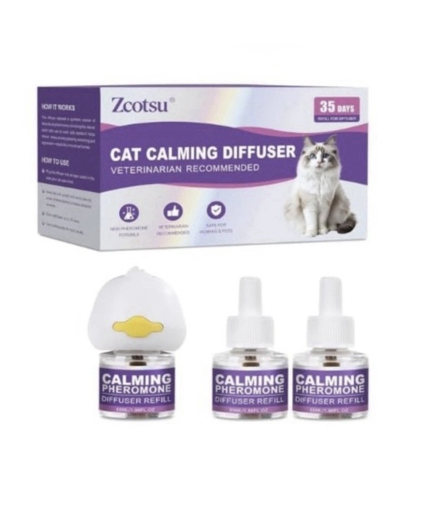 Cat Calming Pheromone Diffuser With 2 Refills Effectively Relieve Anxiety Stress
