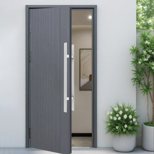 NEWStainless Steel Double Sided Push Pull Door Handle, H-shaped Door Pull Handle