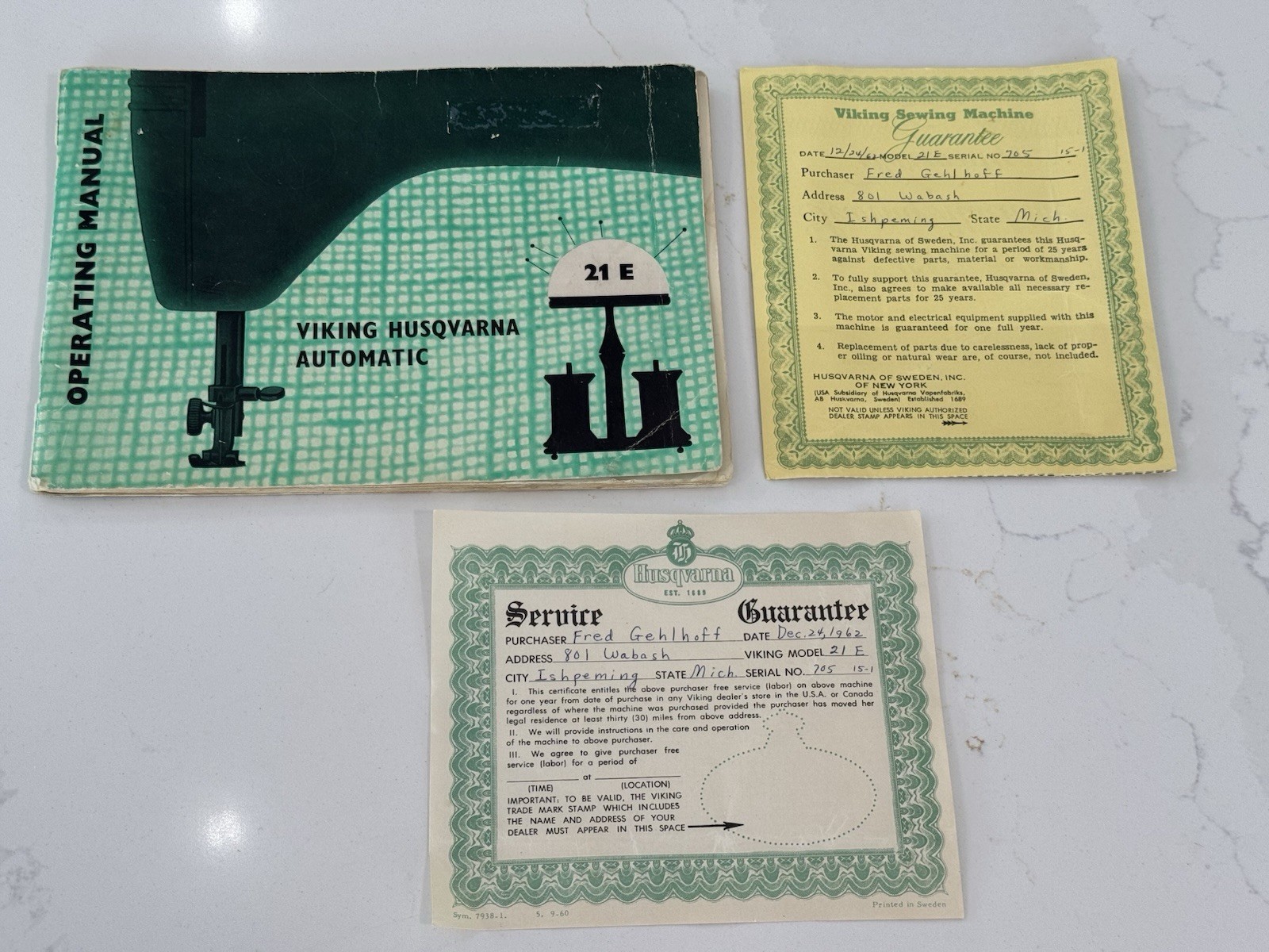 Original Viking Husqvarna 21E Sewing Machine Instructions, VGC