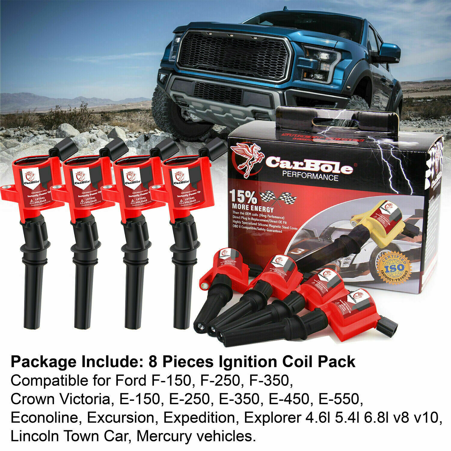 8 DG508 Ignition Coil Pack For Ford F150 Expedition 2000 2001 2002-2004 4.6/5.4L