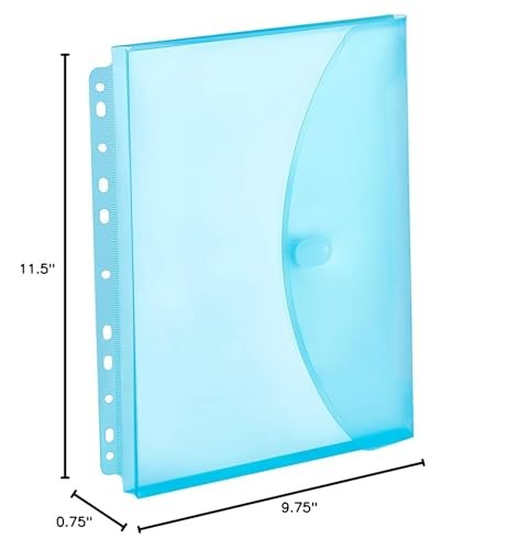 10 Pack Assorted Color Expandable Poly Binder Pocket, Assorted Color 10 Pack
