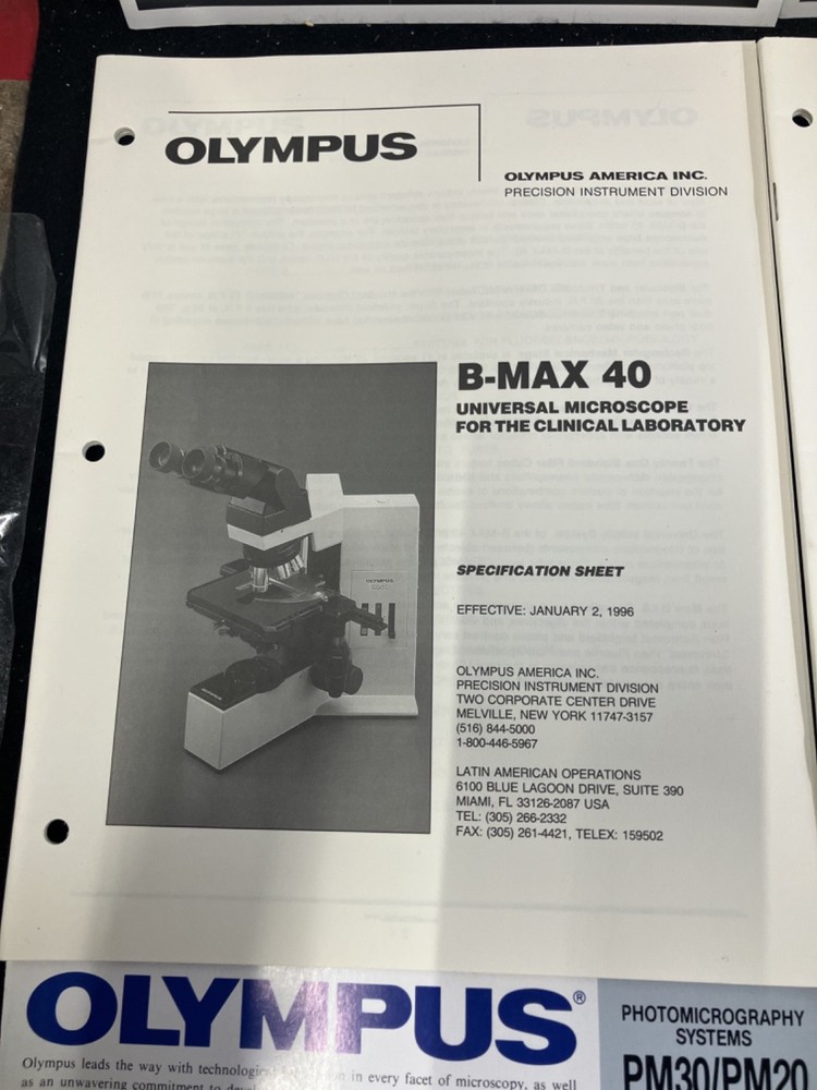 OLYMPUS SYSTEM MICROSCOPES SALES & SPECS BROCHURES LOT ,1996