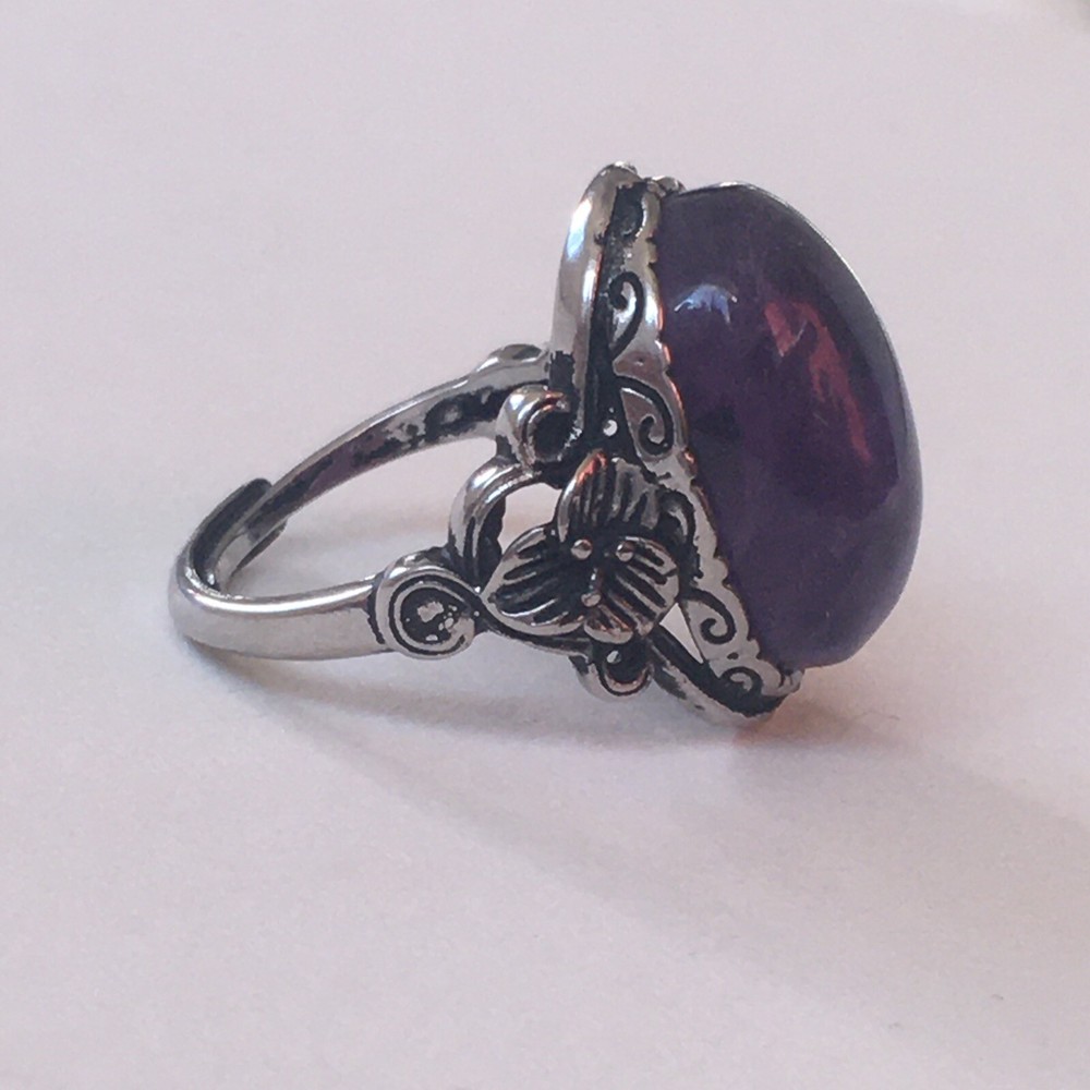 amethyst ring s925 adjustable to size 6 & 7