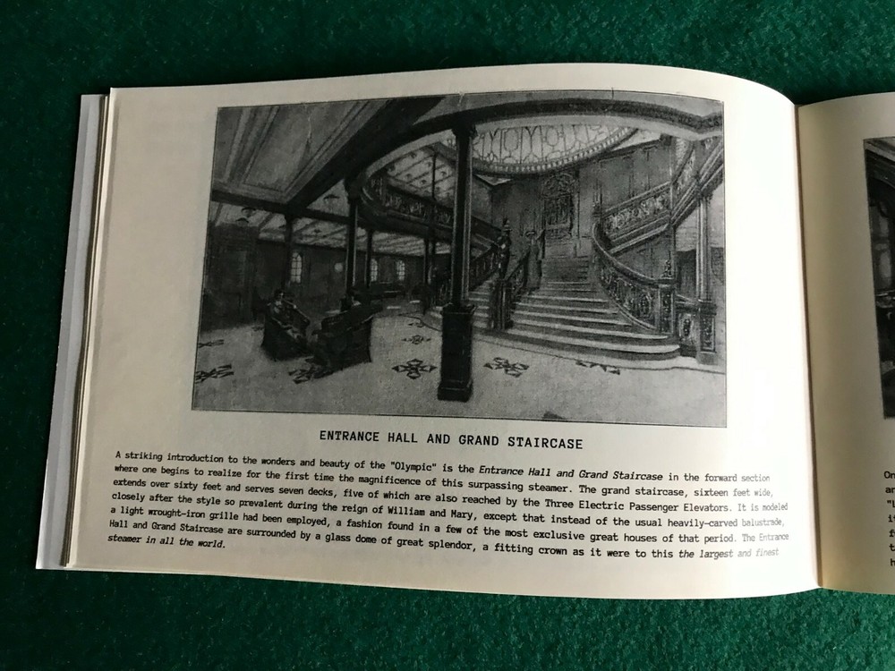 RMS OLYMPIC FIRST CLASS ACCOMMODATIONS BOOKLET 1911 REPLICA