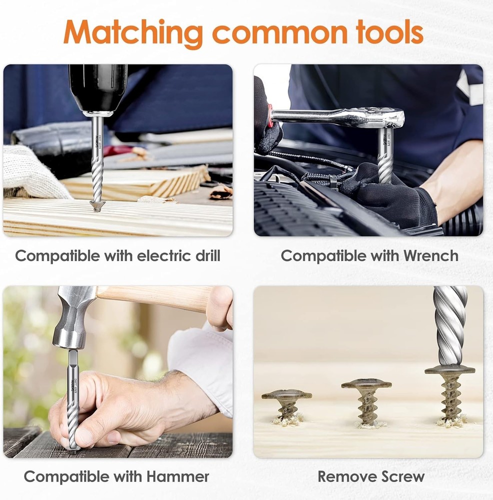 5-Piece Bolt Extractor Set - Efficiently Remove Stripped Screws & Broken Bolts